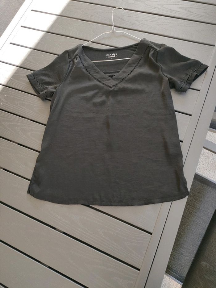 blouse tee shirt noir S manche courte
