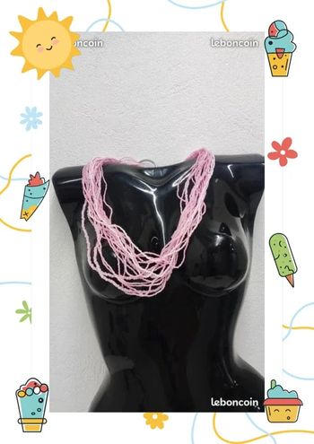 Magnifique collier de perle rose