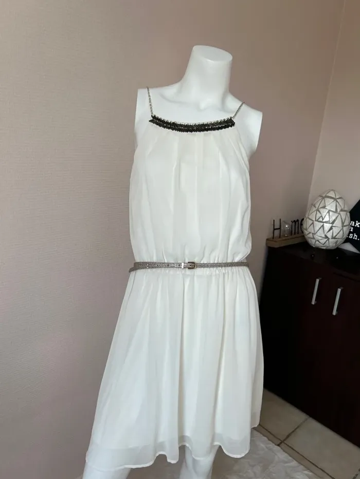 Robe d ete en crêpe écrueMorgan - photo numéro 6