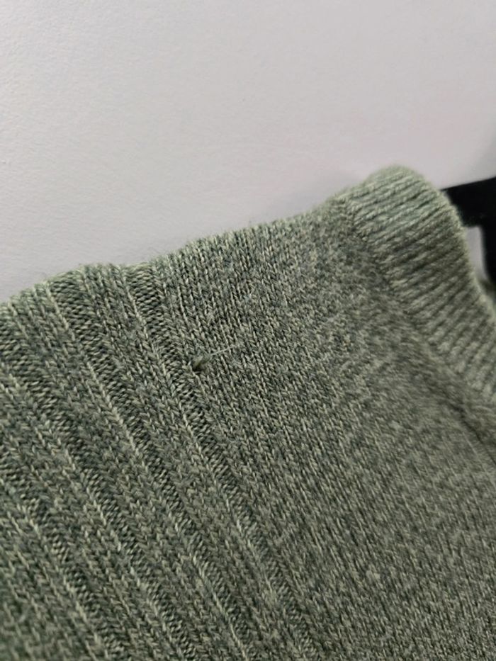 Pull col rond Dockers vert sauge en maille texturée homme taille L - photo numéro 4