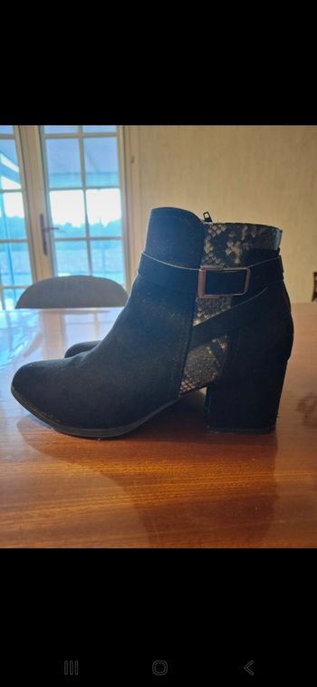 Bottines à talons bi matière