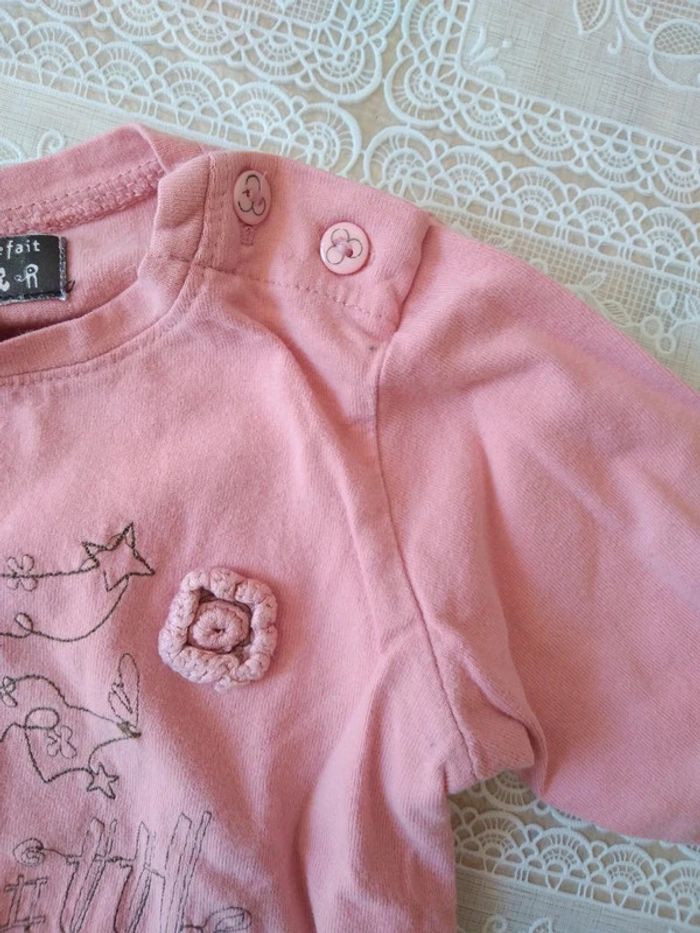 Tee-shirt rose Little Doll 12 mois - photo numéro 4