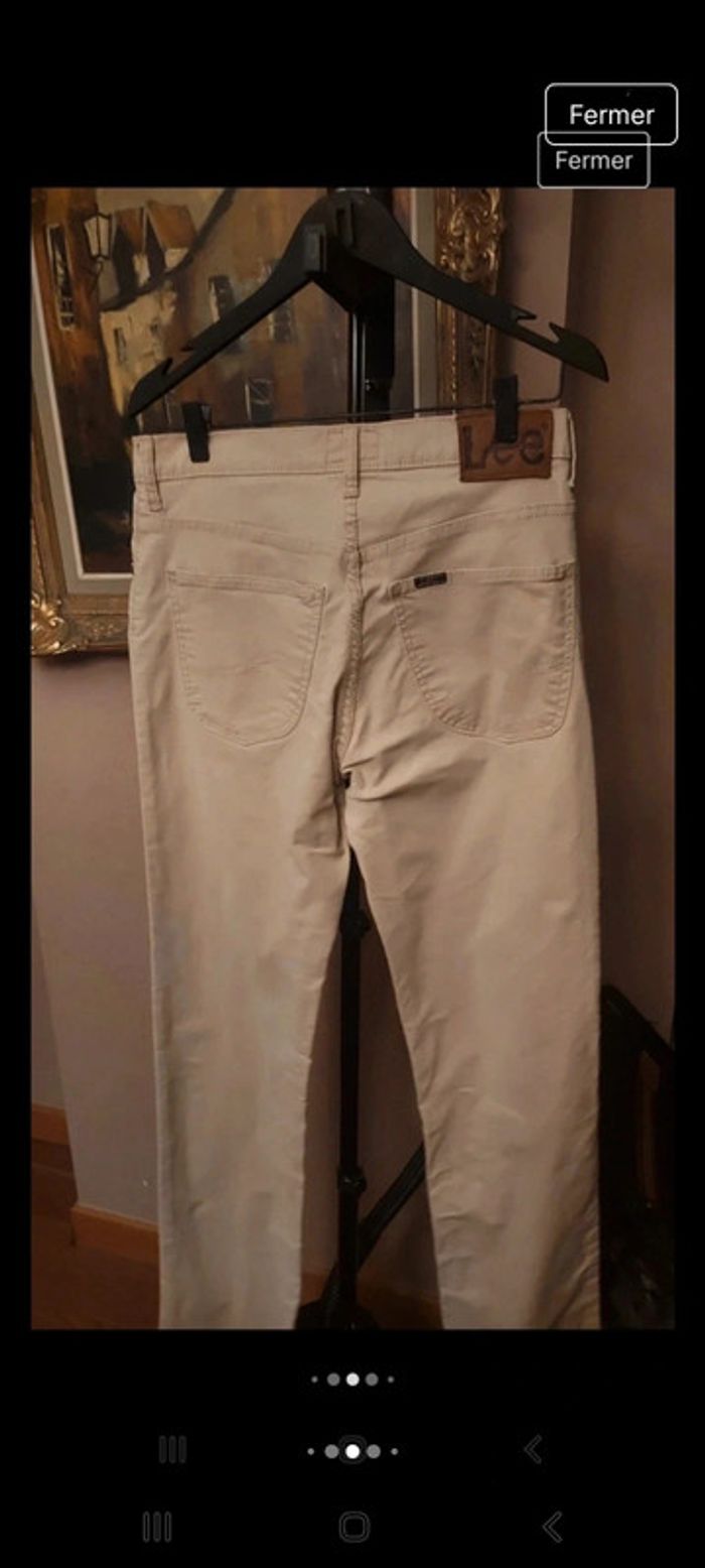 Pantalon coupe jeans beige Homme Lee W30 L34 - photo numéro 8