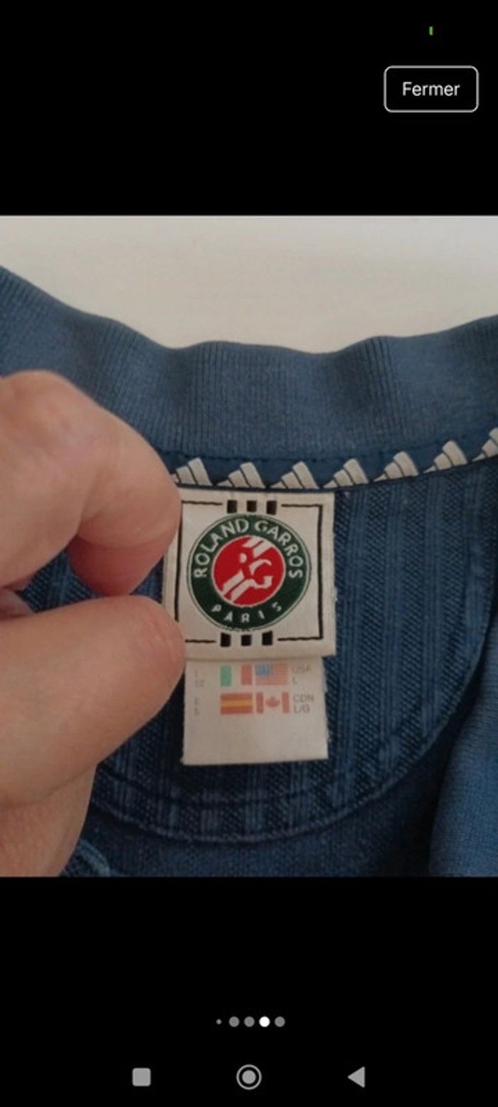 Tee shirt Polo homme Adidas x Roland Garros taille XXL rétro vintage - photo numéro 9