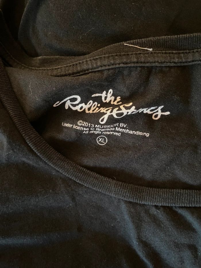 T-shirt The Rolling Stones noir avec strass taille XL - photo numéro 6