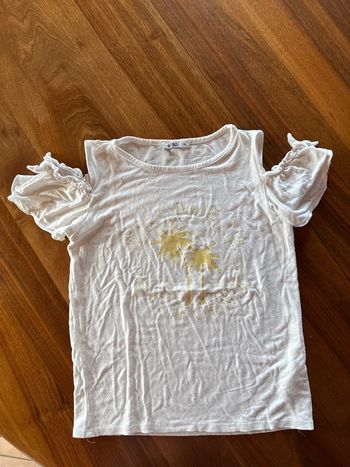 Teeshirt manches courtes 10 ans fille palmiers