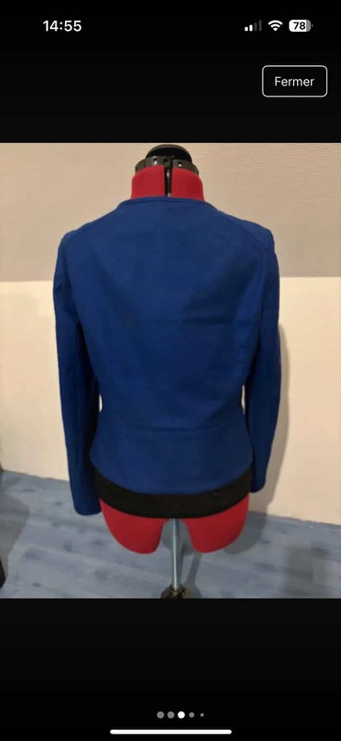 Veste chic comptoir des cotonniers bleue 40/L neuve - photo numéro 3