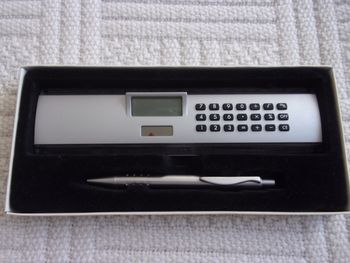 ensemble double décimètre avec calculatrice solaire + stylo bille