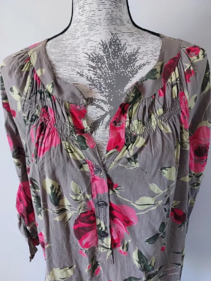 Chemise à fleurs 100% coton - photo numéro 2