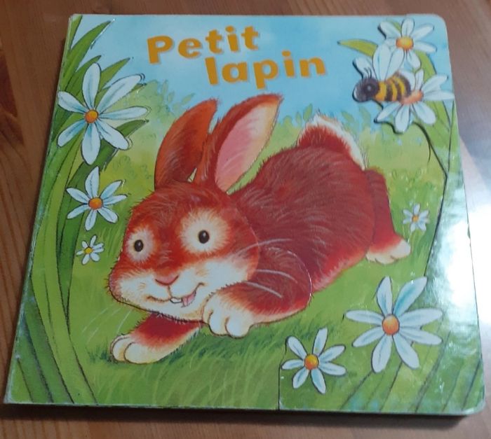 Joli livre 1er âge avec des reliefs "petit lapin"