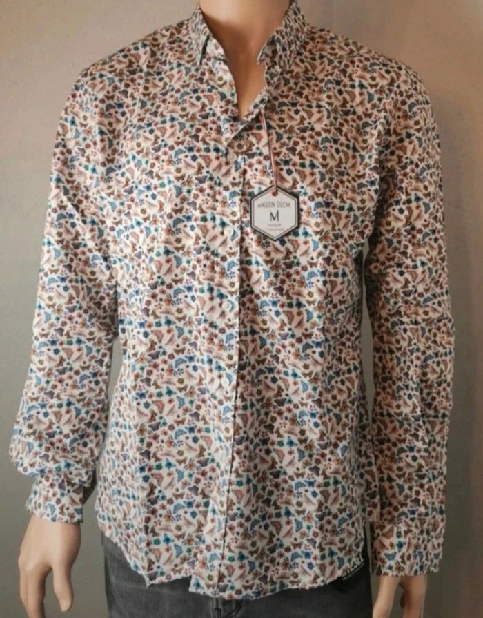 chemise lucas marque Maison Oscar taille L motif papillon marque française neuve avec étiquette