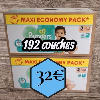Couches Pampers harmonie  maxi Economy pack taille 3 / 192 couches