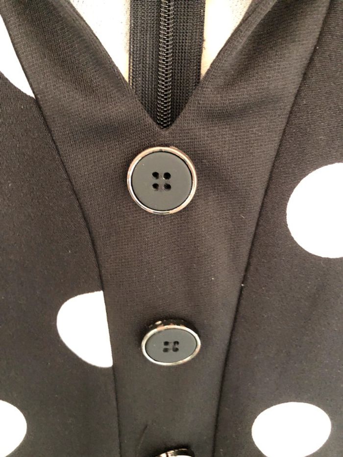 Robe sans manches noire à pois style vintage iHot taille 34 36 comme neuve - photo numéro 13