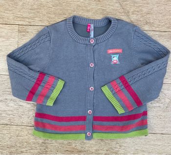 Pull gilet gris bouton chaud polaire fille 18 mois