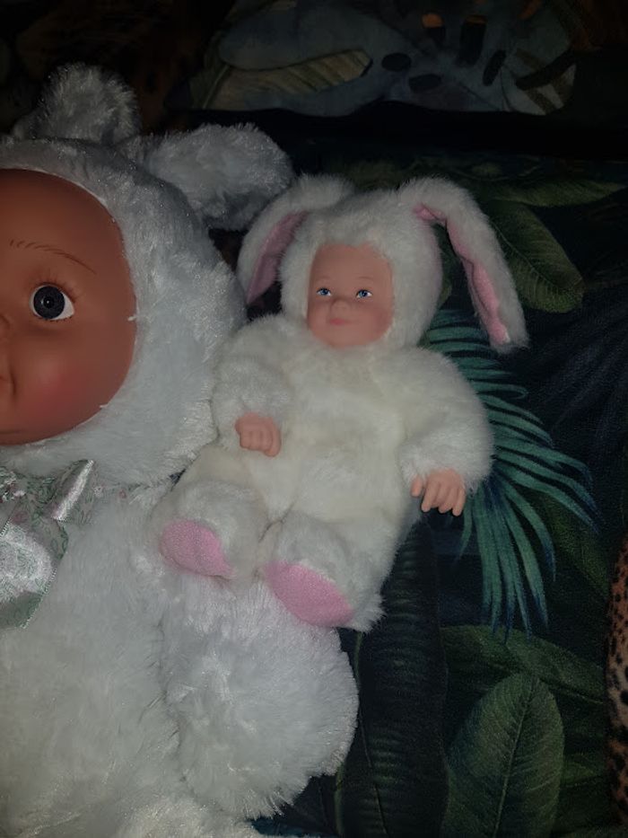 Gros Bébé poupée peluche 50cm collection vintage déguisé + lapin Anne Geddes - photo numéro 2