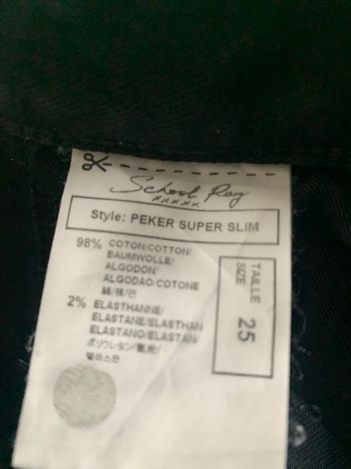 Pantalon slim noir school rag - photo numéro 2
