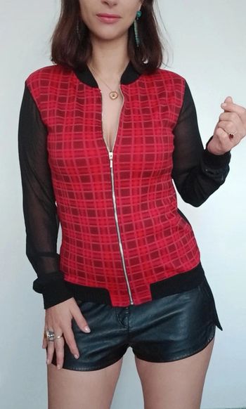 Gilet écossais manches voiles