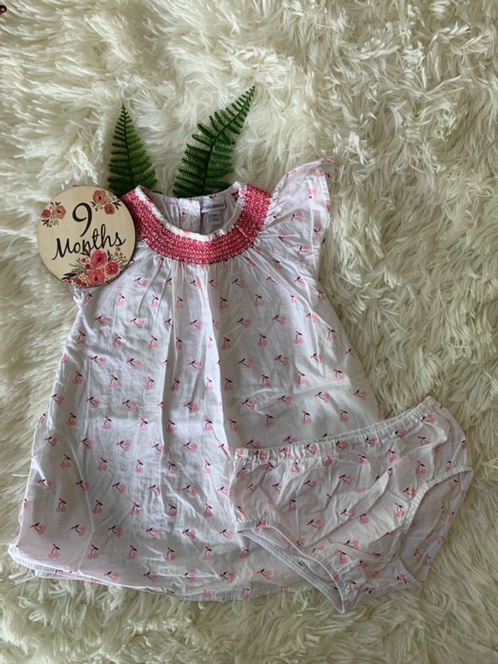 Ensemble léger été P’tit Bisou 9m cerises robe bloomer