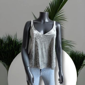 débardeur - vert - velours - top - très bon état