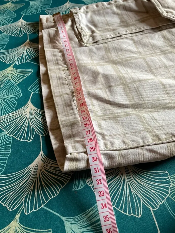 Short cargo crème à carreaux beiges pour homme Izod taille W32 FR42 455 - photo numéro 6
