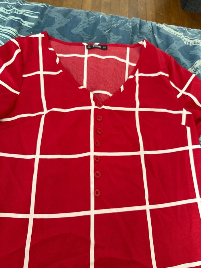 T shirt rouge shein taille S - photo numéro 3