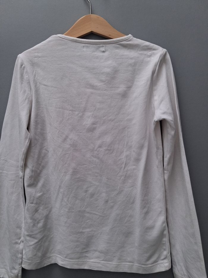 T-shirt blanc à manches longues - 10 ans - photo numéro 2