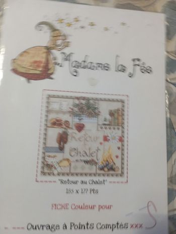 Grille point de croix Mme la fée retour au chalet