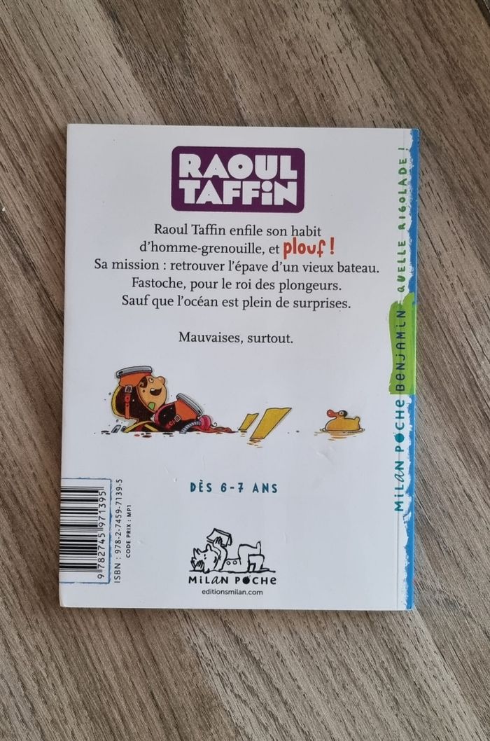 Livre Raoul taffin tombe à l'eau pour lire - photo numéro 2
