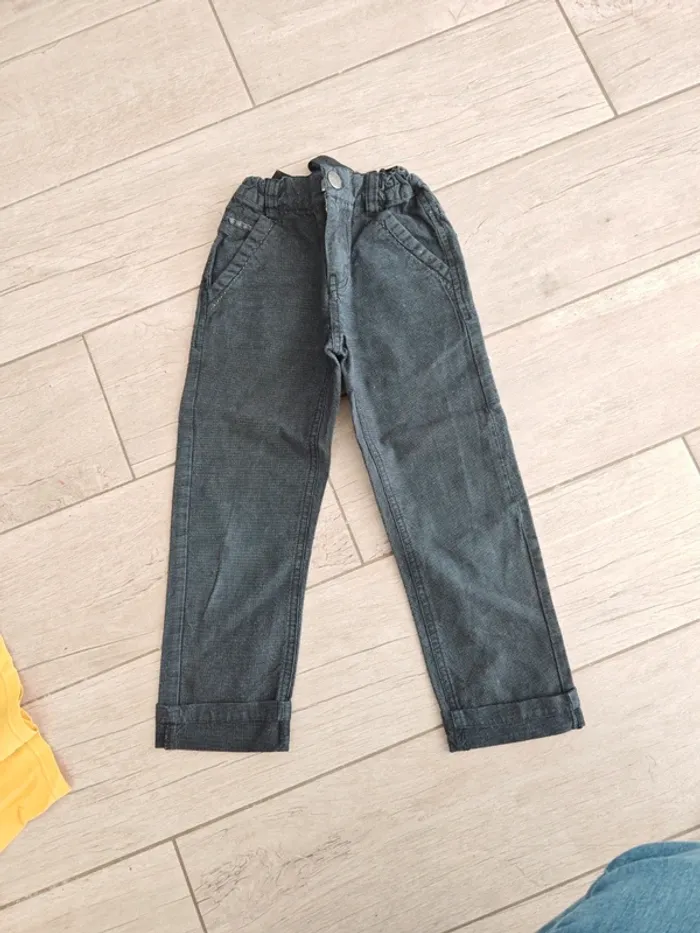 Ensemble 5 ans hiver pantalon gris et t-shirt manches longues jaune - photo numéro 3
