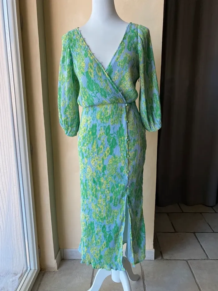 Robe midi à motifs tons verts Asos 42 neuve - photo numéro 2