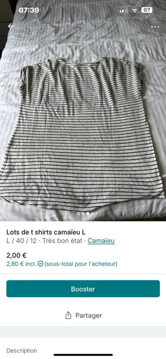Lots de 2 t shirts ,2 pulls et 1 gilet en taille L - photo numéro 12