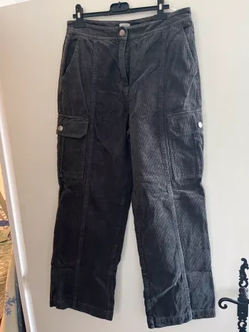 Pantalon cargo large gris