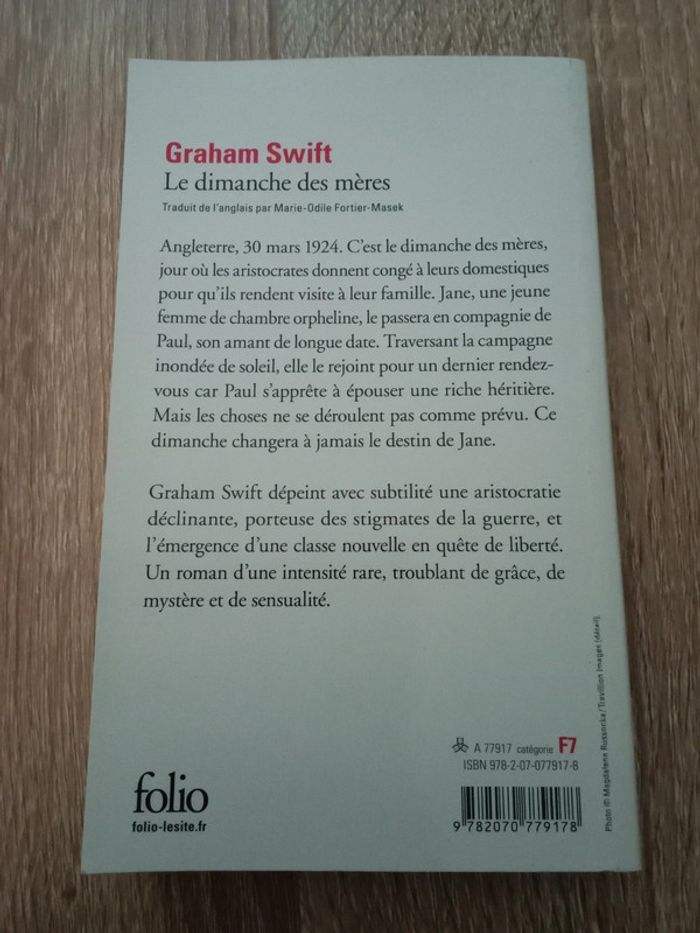 Graham Swift 📚 Le dimanche des mères - photo numéro 2