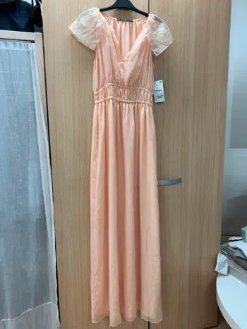Longue Robe Zara Rose abricot neuve avec étiquette taille S