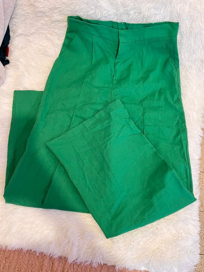 Pantalon large vert vif