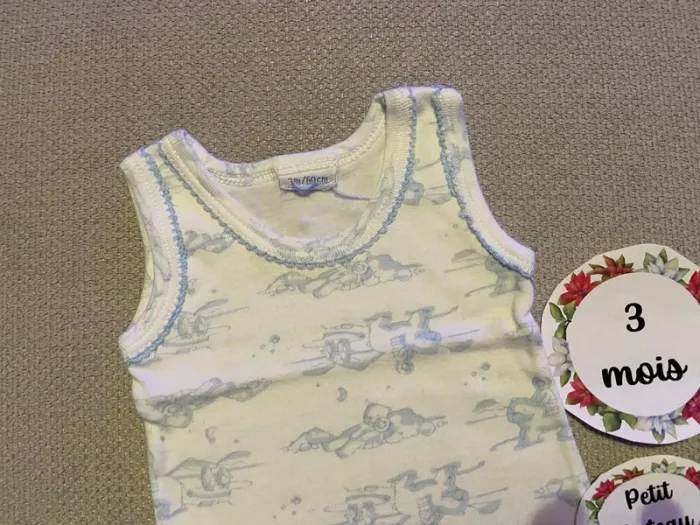 Body petit bateau 3 mois sans manches marcel - photo numéro 2