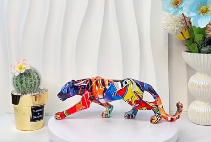 Sculpture figurine puma 25 cm