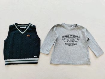 Lot tee shirt et pull sans manche IKKS 12 mois