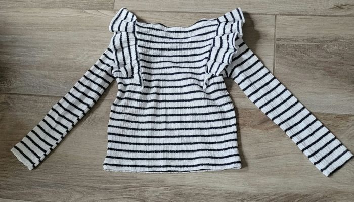 Ensemble t-shirt manches longues marinière et pantalon chaud taille 4 ans - photo numéro 3