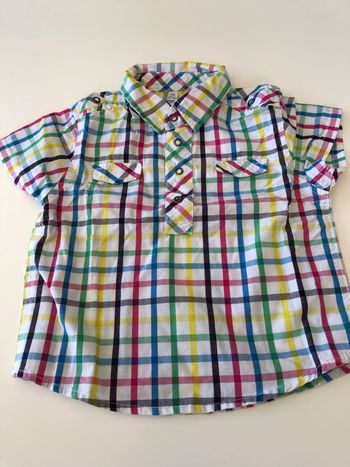 Chemisette à carreaux bébé multicolore 6M