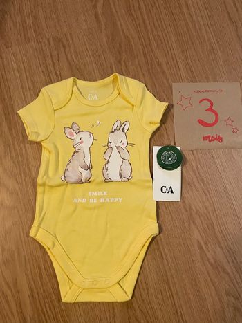 Body jaune 3/6 mois