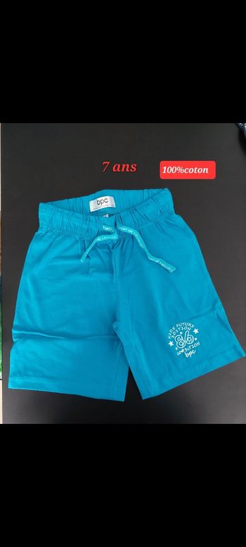 Short bleu turquoise garçon 7ans