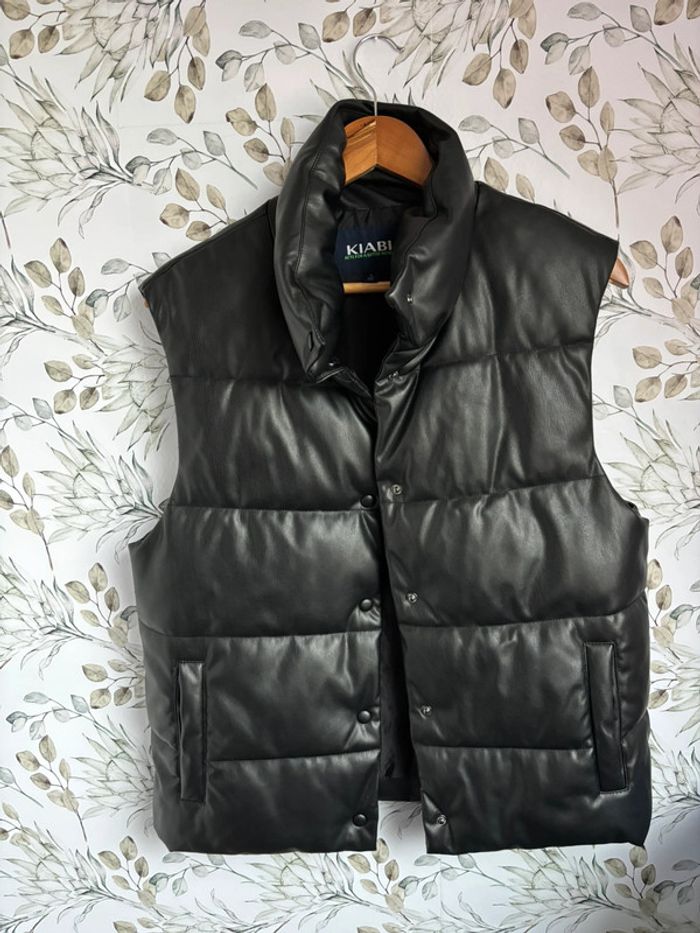 Doudoune sans manches similicuir