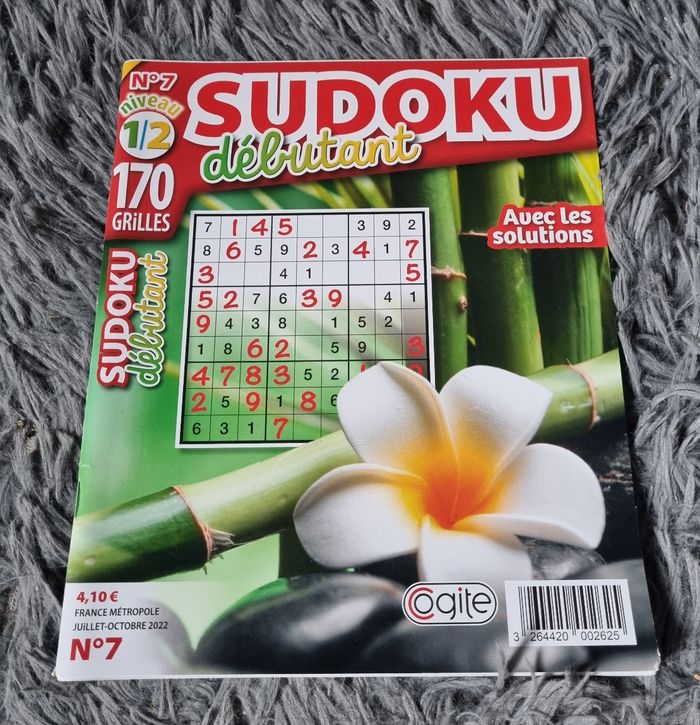 Livre de jeu Sudoku  (débutant) niveau 1-2 (170 grilles)