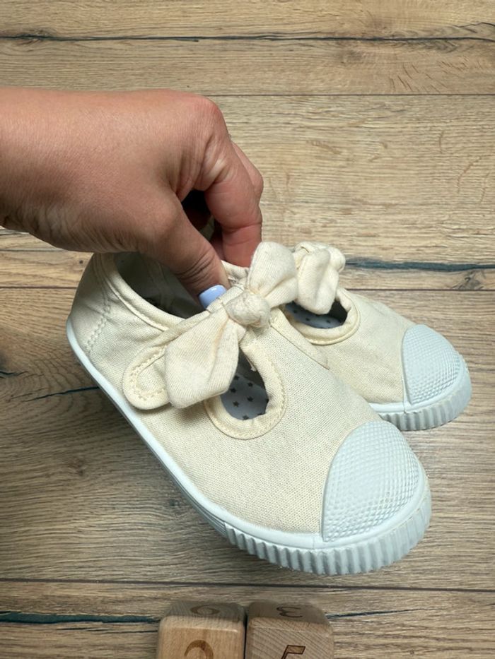 Paire de ballerines en tissu crème TEX 25 fille - photo numéro 3