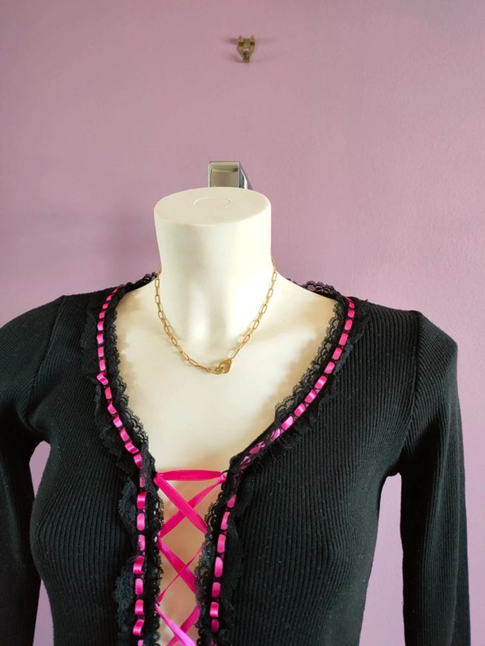 Pull corset vintage laçage Y2k - photo numéro 11