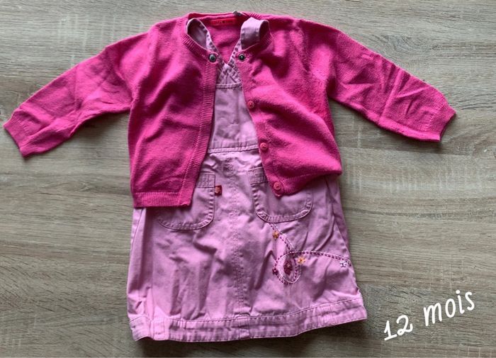 Robe et gilet rose