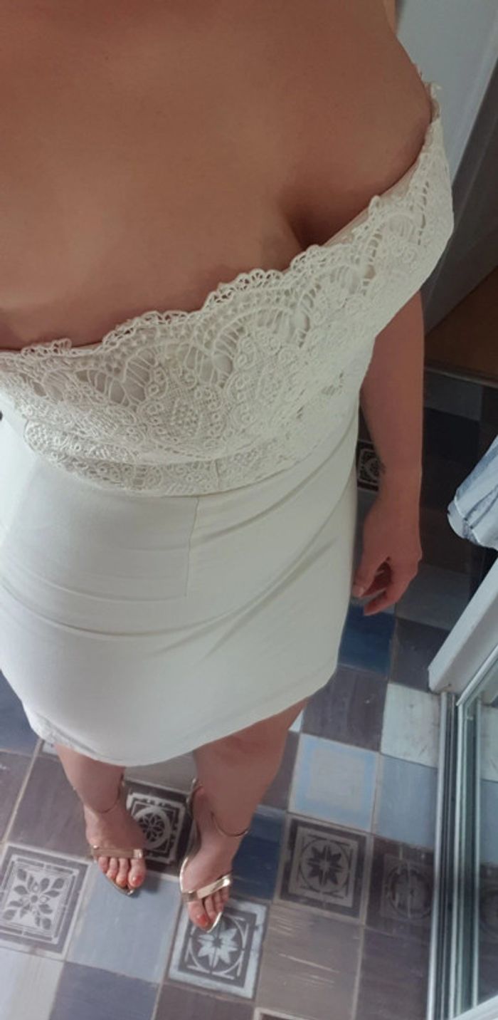 Robe bustier blanc cassé "Naf-Naf" - photo numéro 3