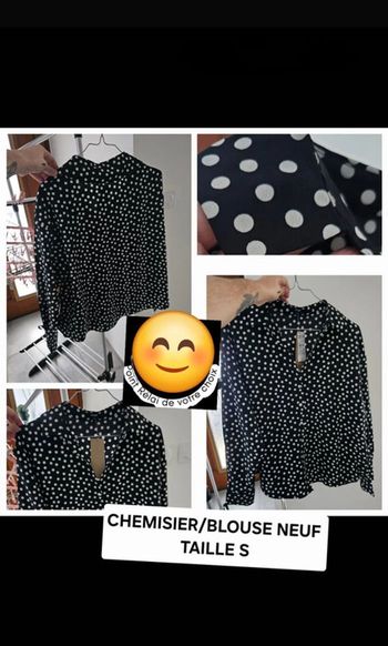Chemisier /blouse noir femme / fille adolescente taille s neuf
