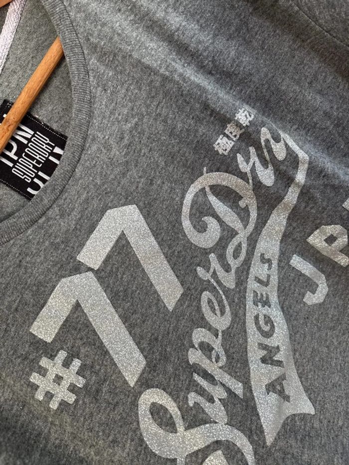 t-shirt gris à paillettes argentées - photo numéro 3